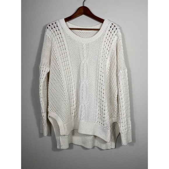 Express White Cable Knit Chunky Sweater – Size Small - Picture 1 of 6